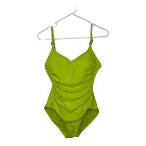 MICHAEL Michael Kors New Limeade One Piece Ruched Swimsuit Size 10